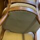 Two Louis XV style wooden and fabric armchairs