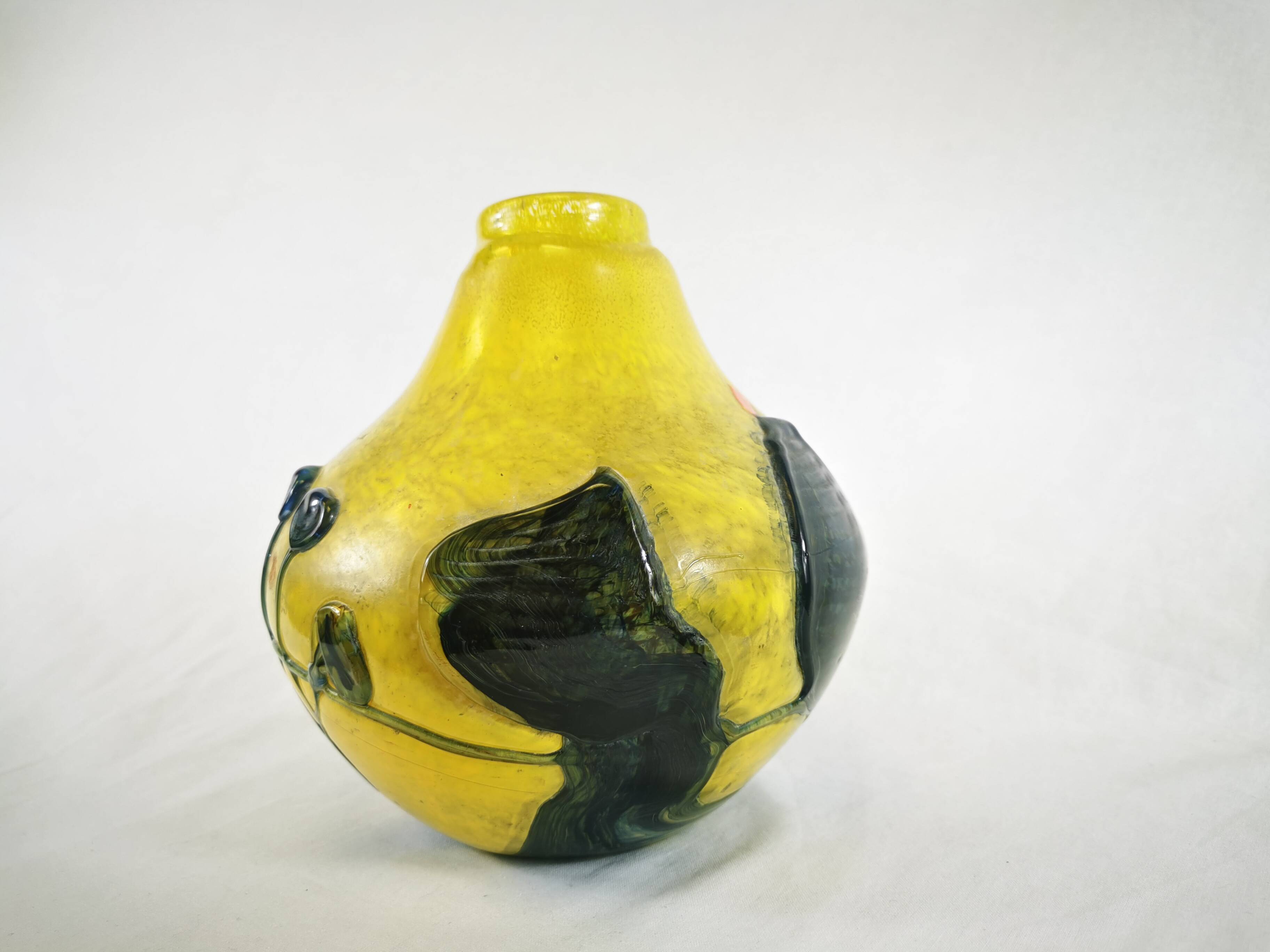 Blown Glass Vase Signed Jean Claude Novaro