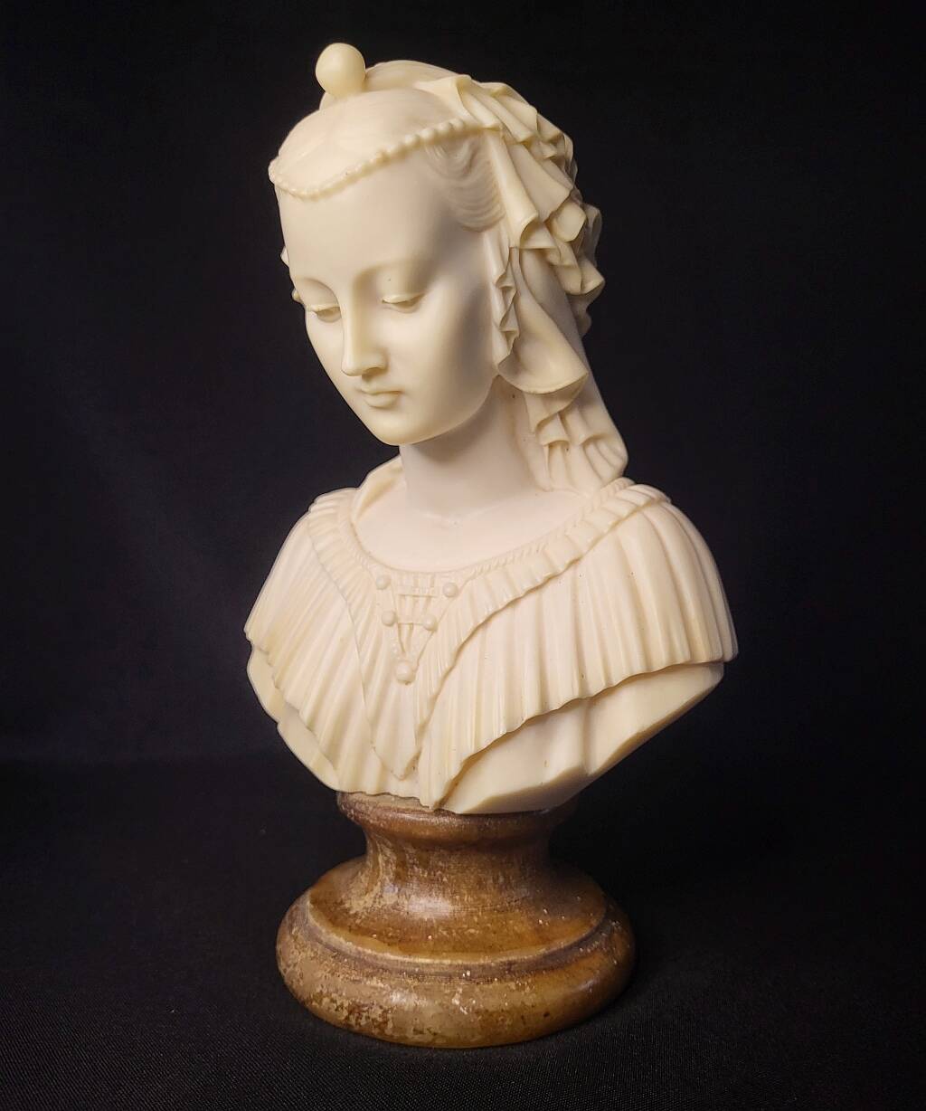 Bust of Angelica Maria by Gianneli Faux Alabaster on Marble
