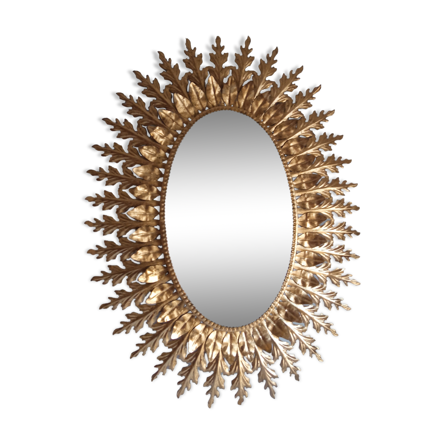 Vintage golden sun mirror