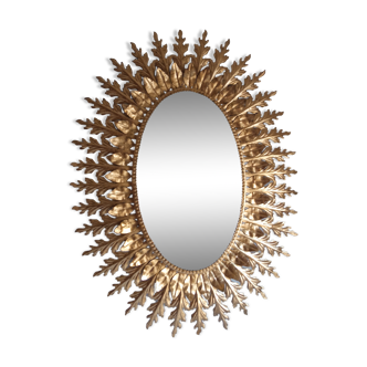 Vintage golden sun mirror