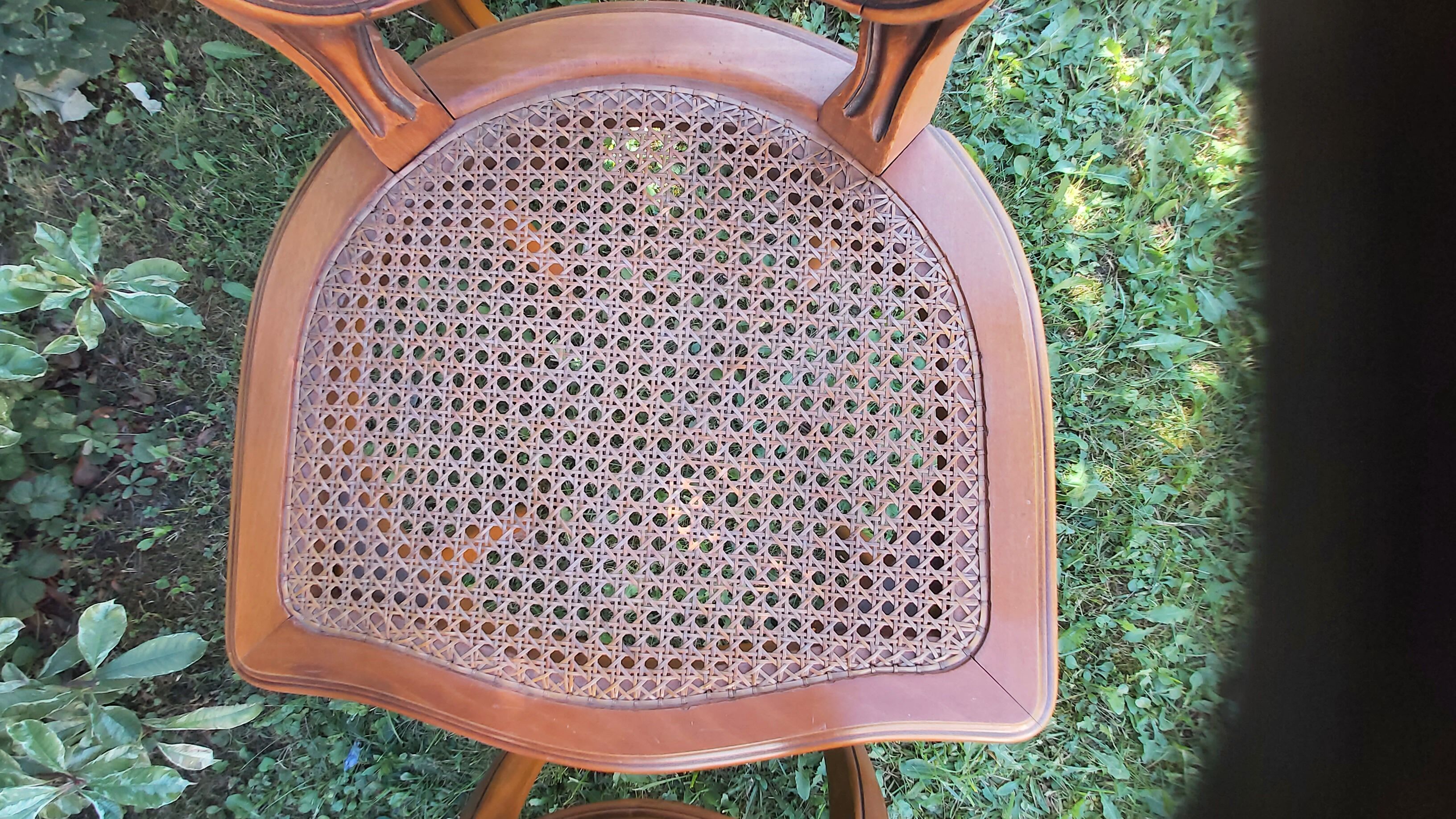 Set of three regency cane chairs