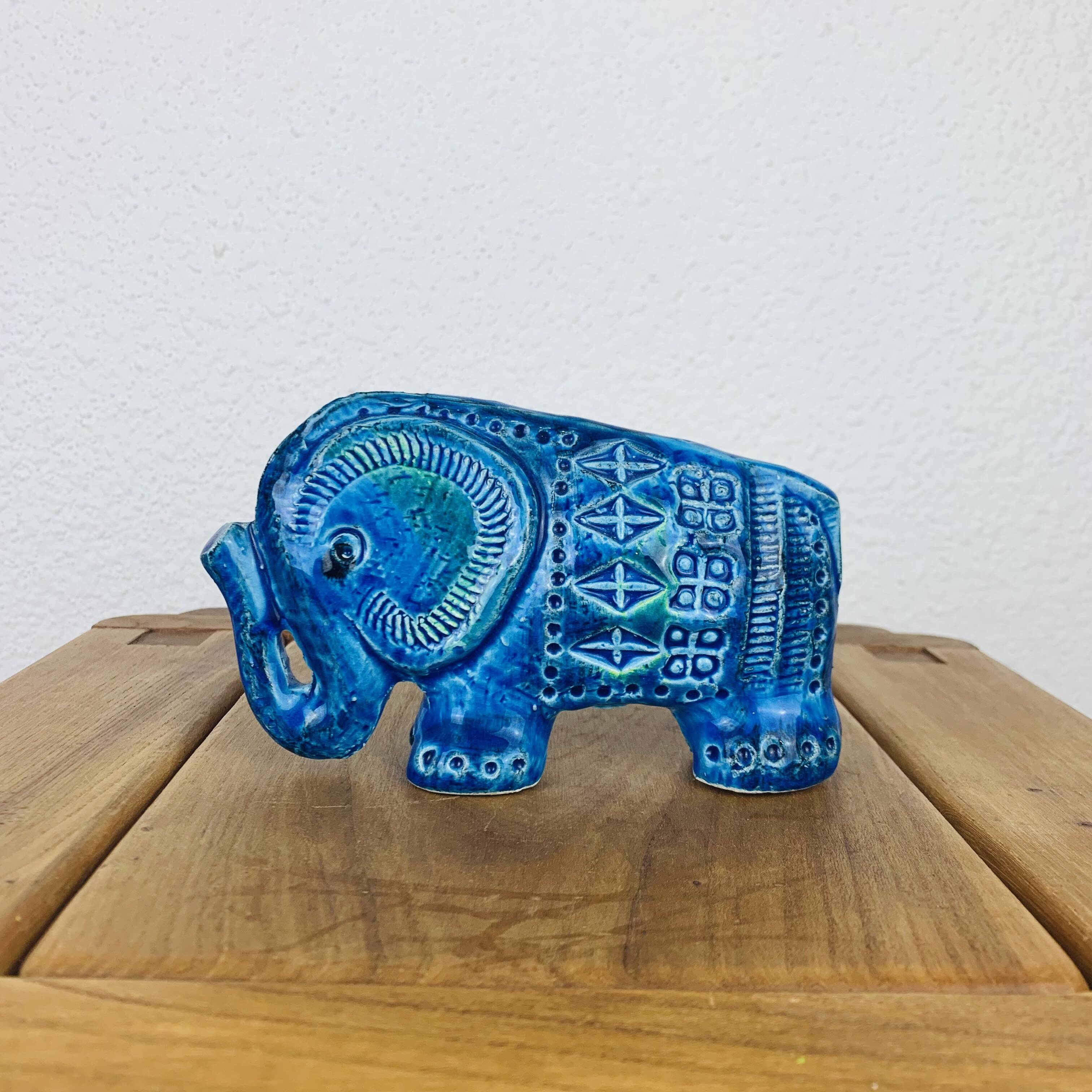 Elephant Aldo Londi for Bitossi, Rimini Blue