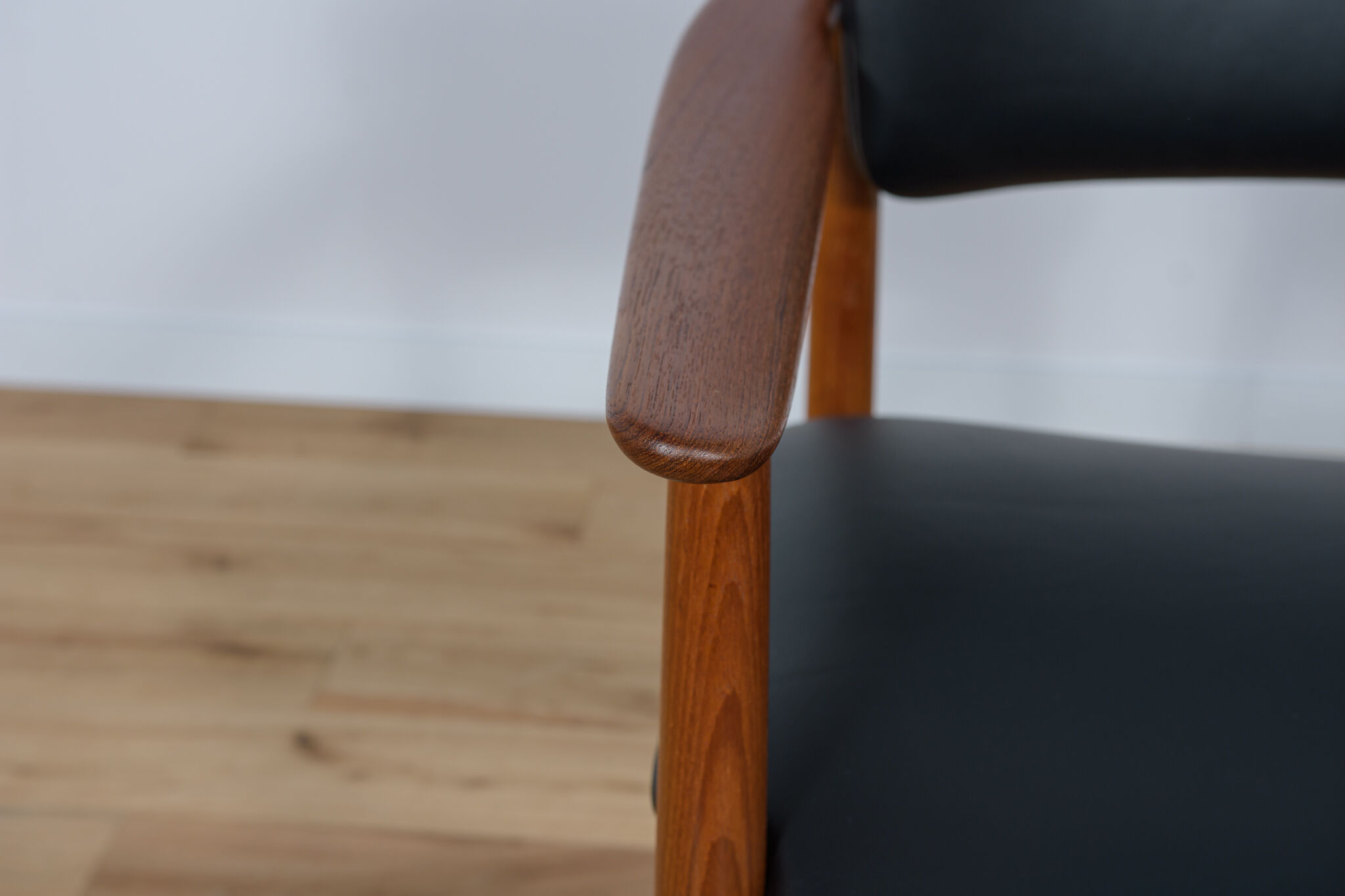 Mid-Century Danish Teak & Leather Armchair, 1970s