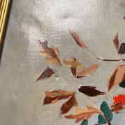 Painting "Flowers in vase" signed M. Saulo, circa 1950 frame