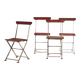 Antique red folding garden chairs (circa 1920). Set of 4 pieces