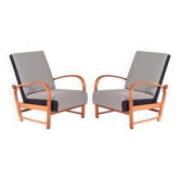 Art Deco Walnut Lounge Chairs attributed to Thonet, Germany, 1930s, Set of 2