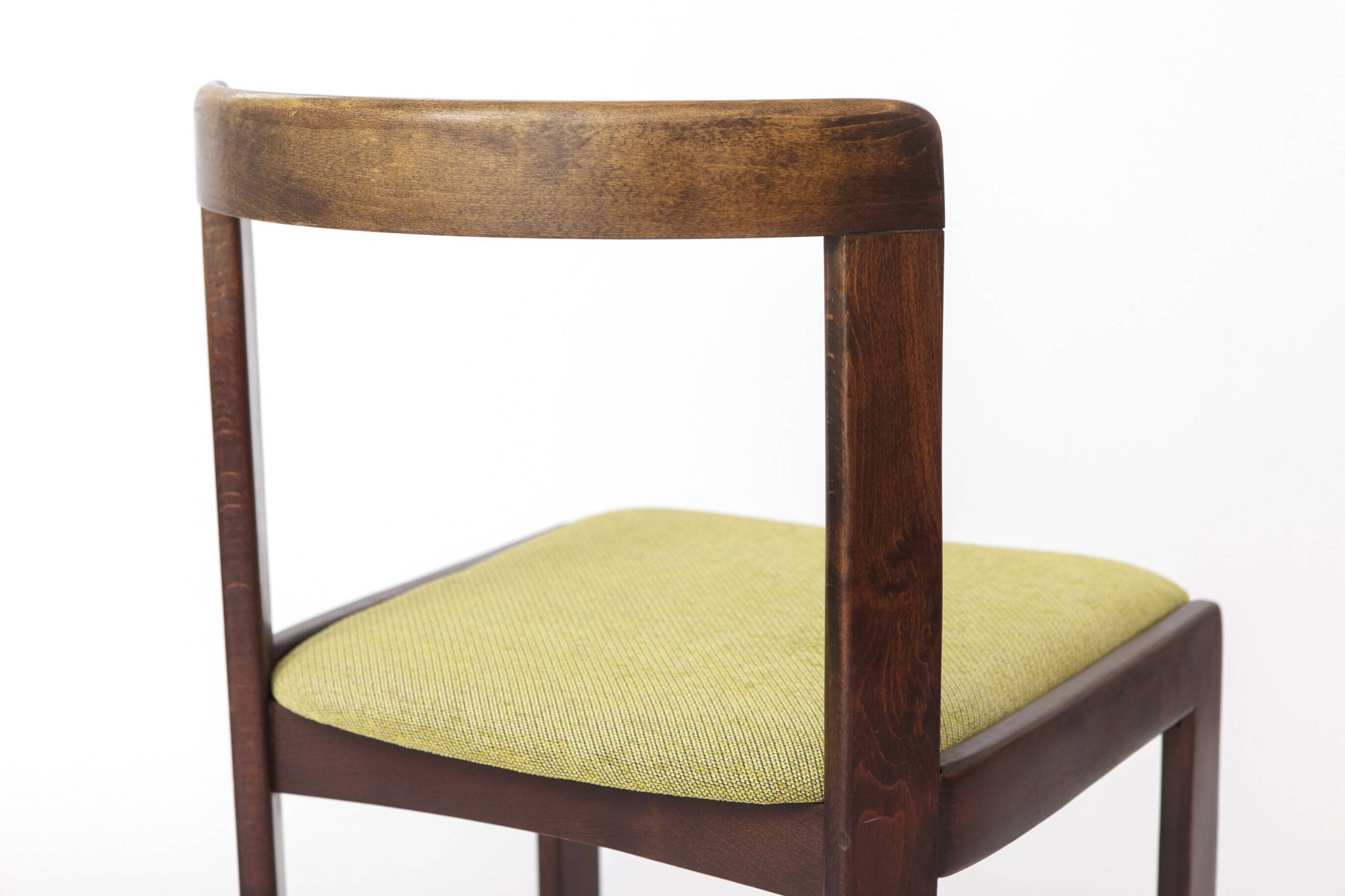 Set of 6 Vintage Lübke Dining Chairs, 1970s German Design, Stained Beech