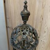 Louis XVI style gilt bronze fireplace set