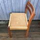 Suite de 6 chaises scandinaves en teck et corde