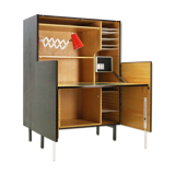 Writing desk, dark walnut stained 1960