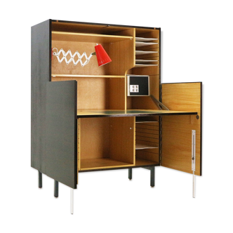 Writing desk, dark walnut stained 1960