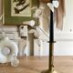 Old brass pull candle holder
