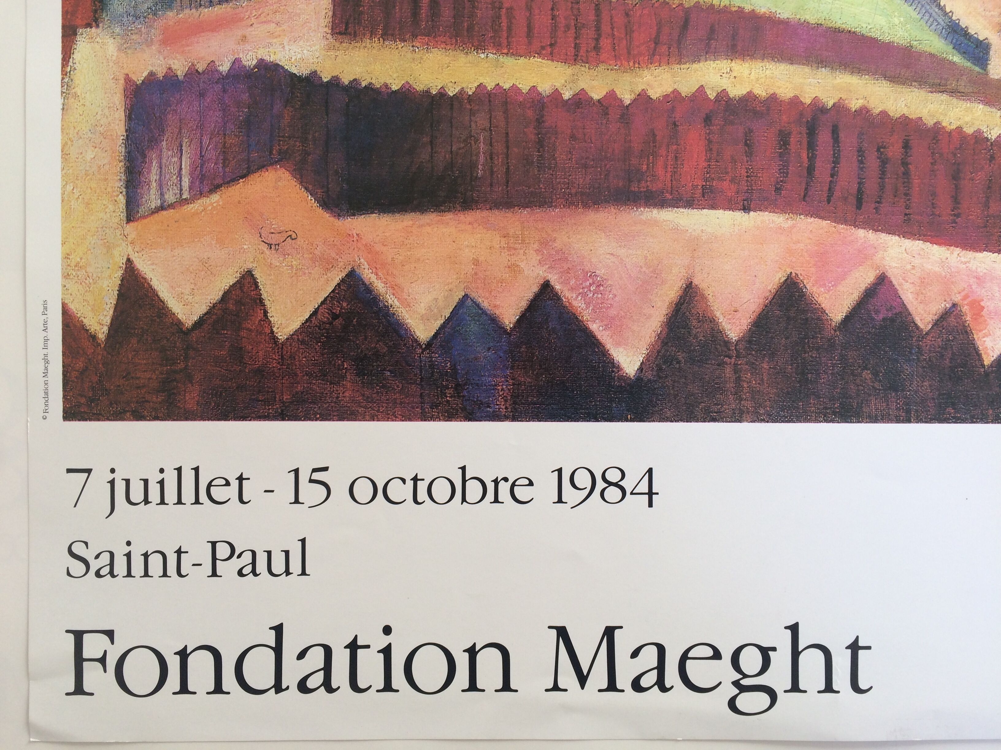 Marc chagall (after) maeght foundation, 1984. original exhibition poster