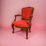 Red Cabriolet Armchairs, 1950, Set of 2