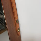 Italian Oval Teak Mirror 1950s 32x103cm
