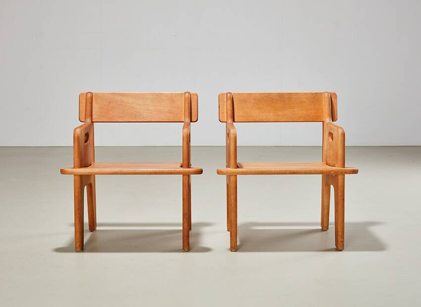Hans Wegner Pair of 1st Edition Peter's Child Chairs for Fredericia Denmark 1944