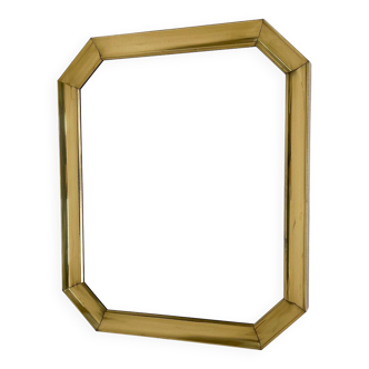 1970s  metal mirror with gold patina Czechoslovakia