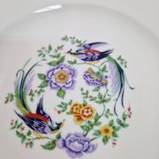 Set of 6 vintage dessert plates Limoges porcelain paradise bird