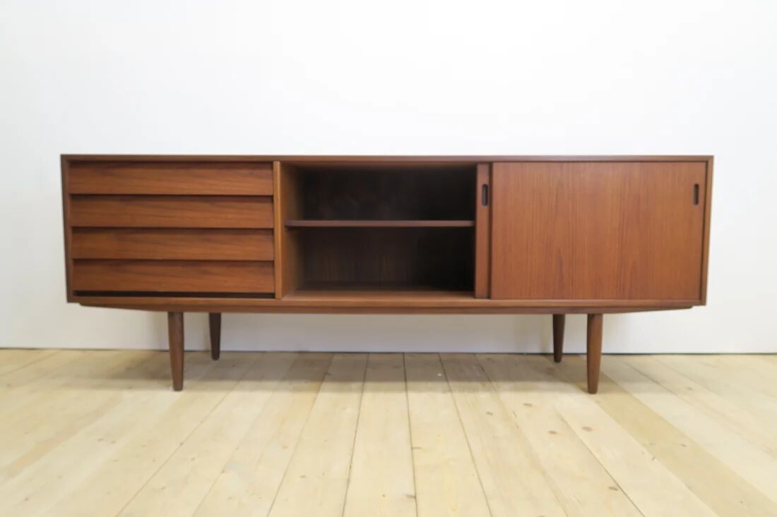 Teak sideboard with drawers and sliding doors, Denmark 1960