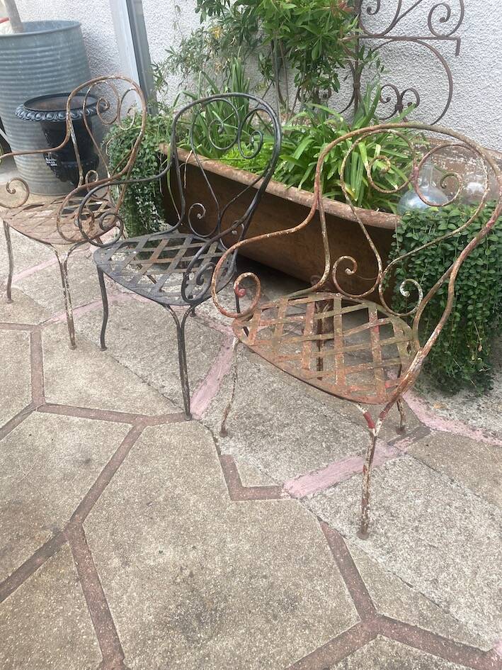 Wrought iron armchairs 1940