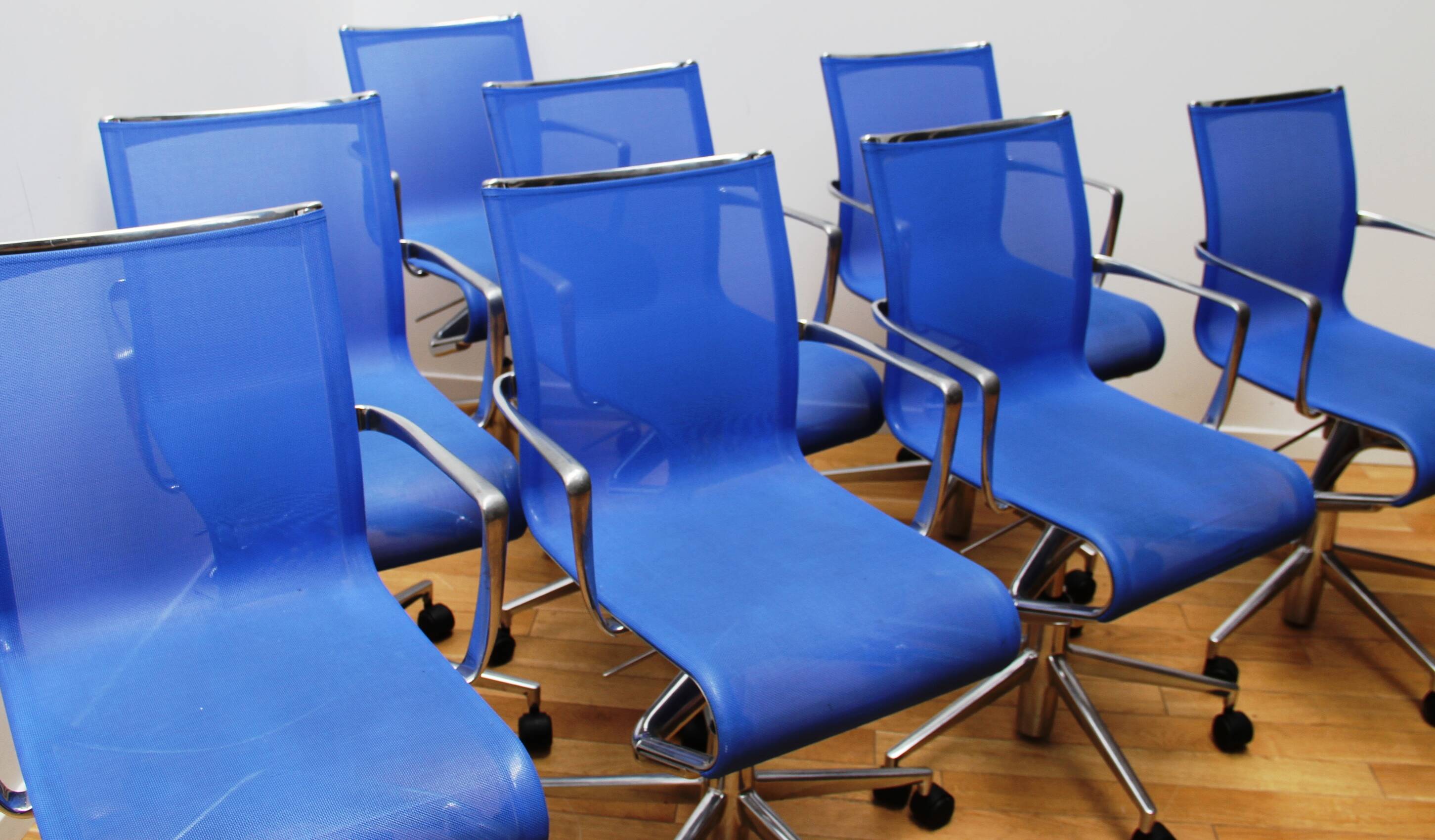 Suite of 8 RollingFrame office chairs, Alias