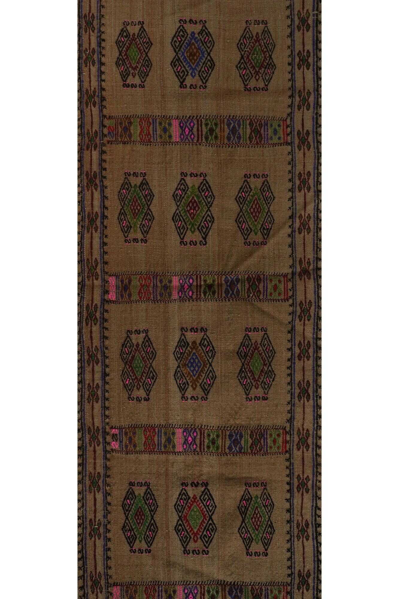 Vintage Turkish hallway rug 58x652 cm