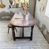 19th century oval solid oak table