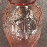 Old art deco vase sn pressed glass pink, 30