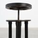 Black and purple adjustable velvet art deco piano stool, Belgium ca. 1910