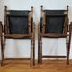 Pair of safari folding chairs in leather 1970-80