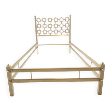 Postmodern Sculptural Brass Single Bed by Luciano Frigerio, Italy
