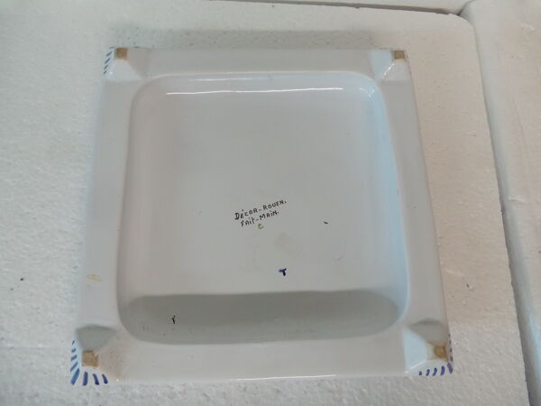 Dessous de plat faience rouen peint a la main decor floral