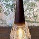 Vintage Scandinavian teak and holophane glass pendant light. 50s/60s