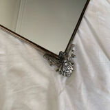Silver metal mirror curved edge