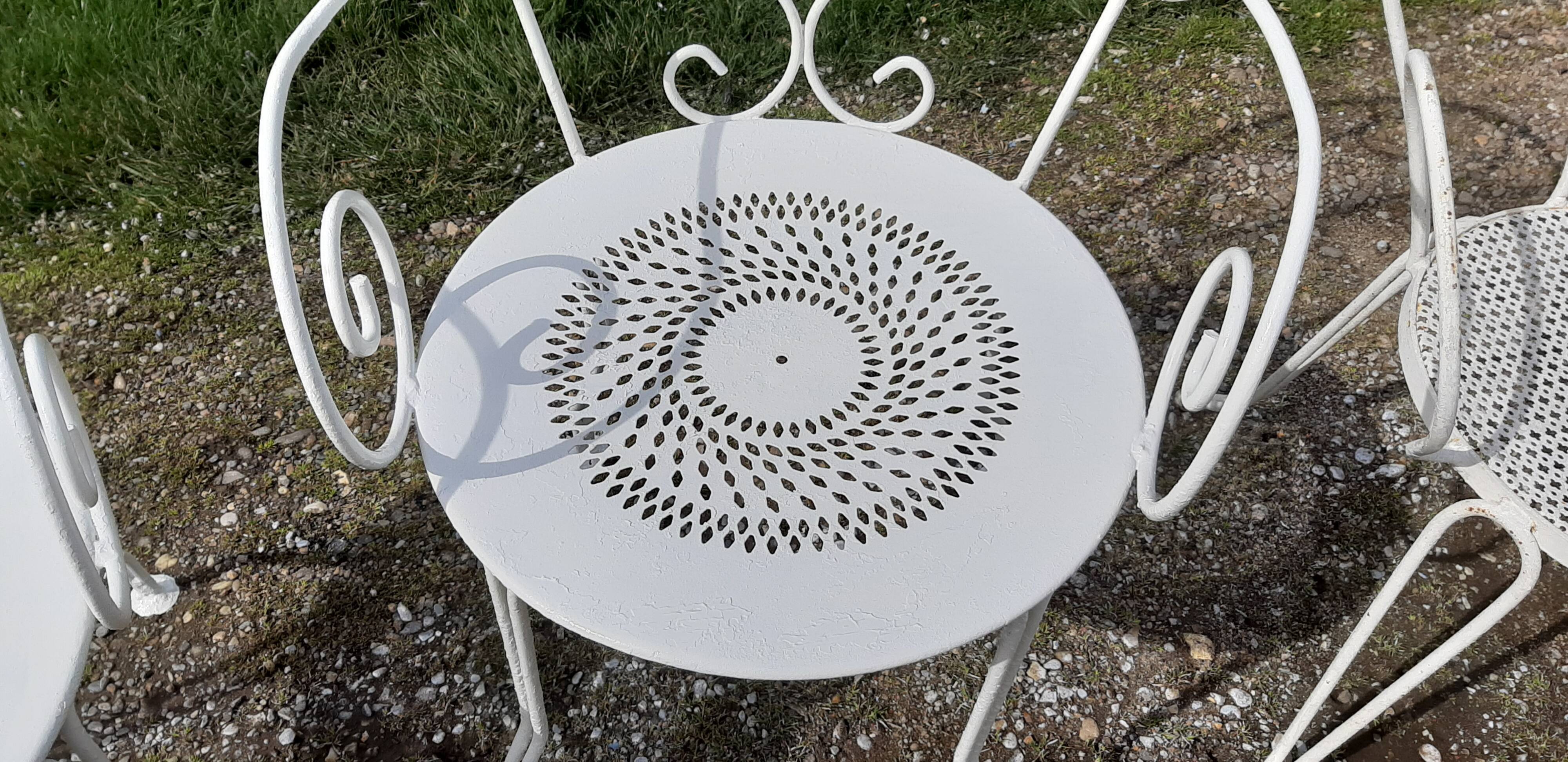 4 garden armchairs 1900 in wrought iron