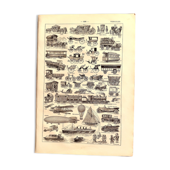 Lithographie sur les véhicules (voitures, etc.) de 1922