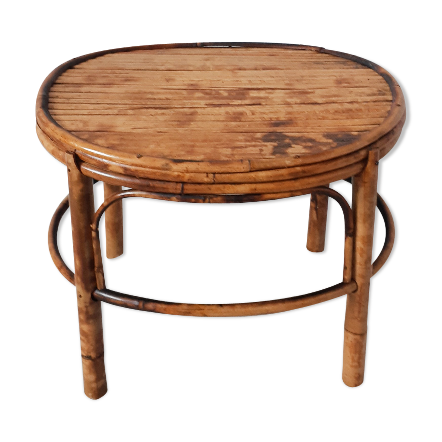 Small oval rattan coffee table