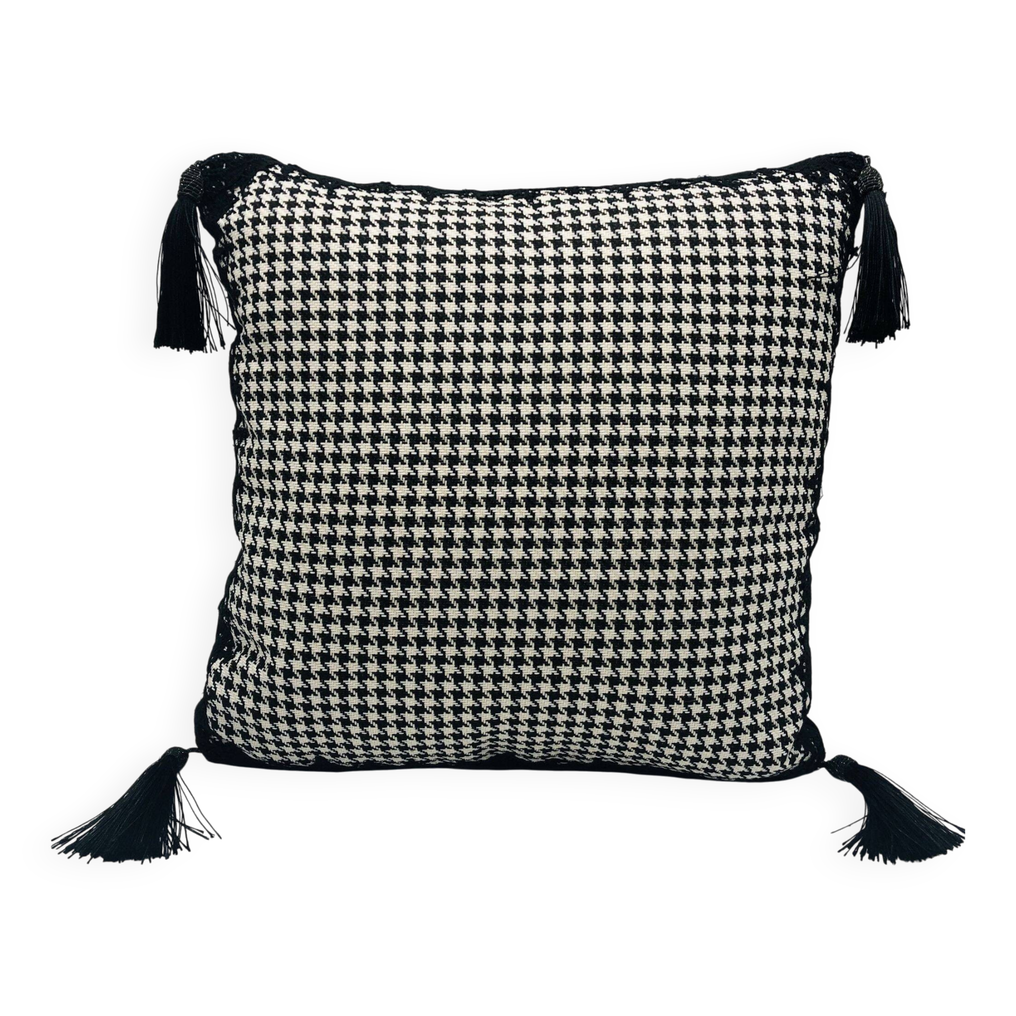 Square cushion, cover and insert, black and white. Model "Tatiana".