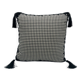 Square cushion, cover and insert, black and white. Model "Tatiana".