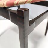 Vintage Set of Six Walnut Chairs by Gianfranco Frattini for Cassina with Stripe Patterned Orange Fab