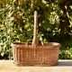 Panier porte-bouteilles en osier vintage