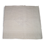 Drap ancien en lin ou métis à 2 rangées de jours avec retours