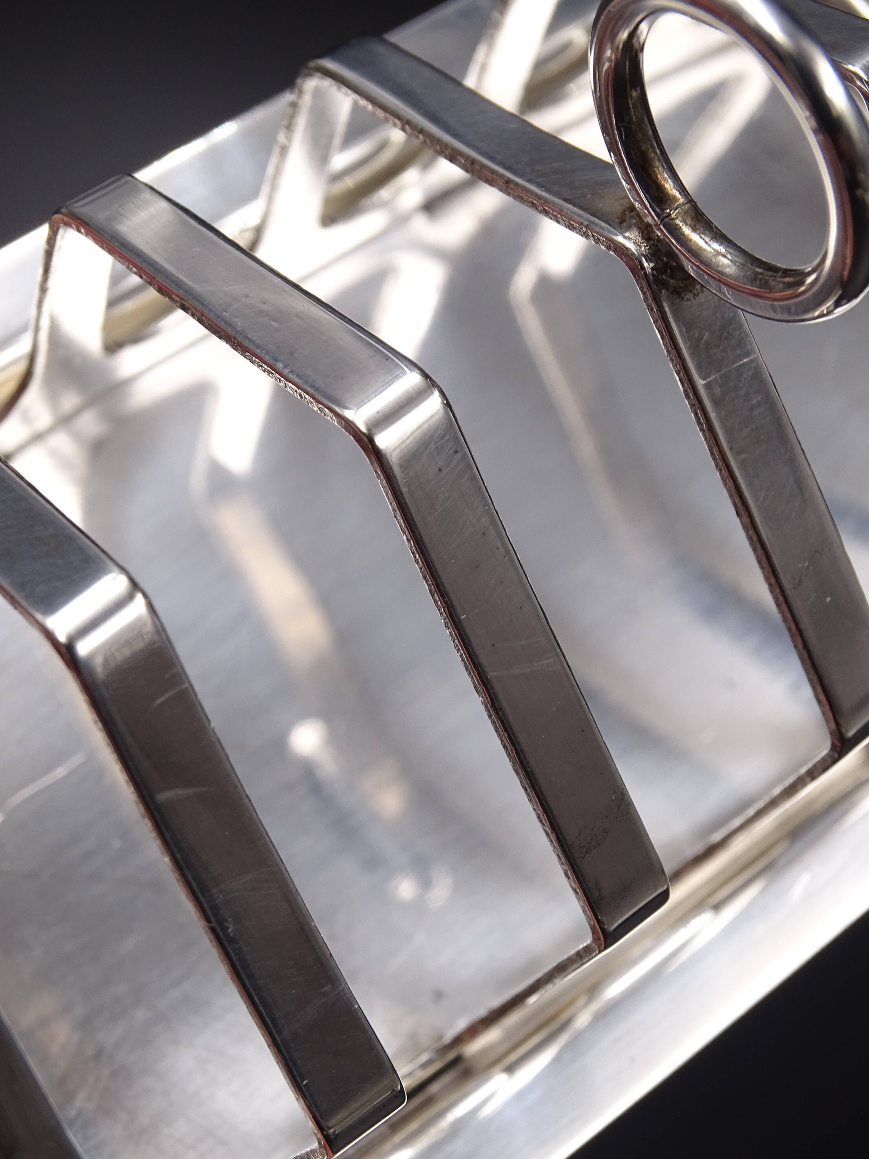 Silver metal toast holder, circa 1940 - good condition