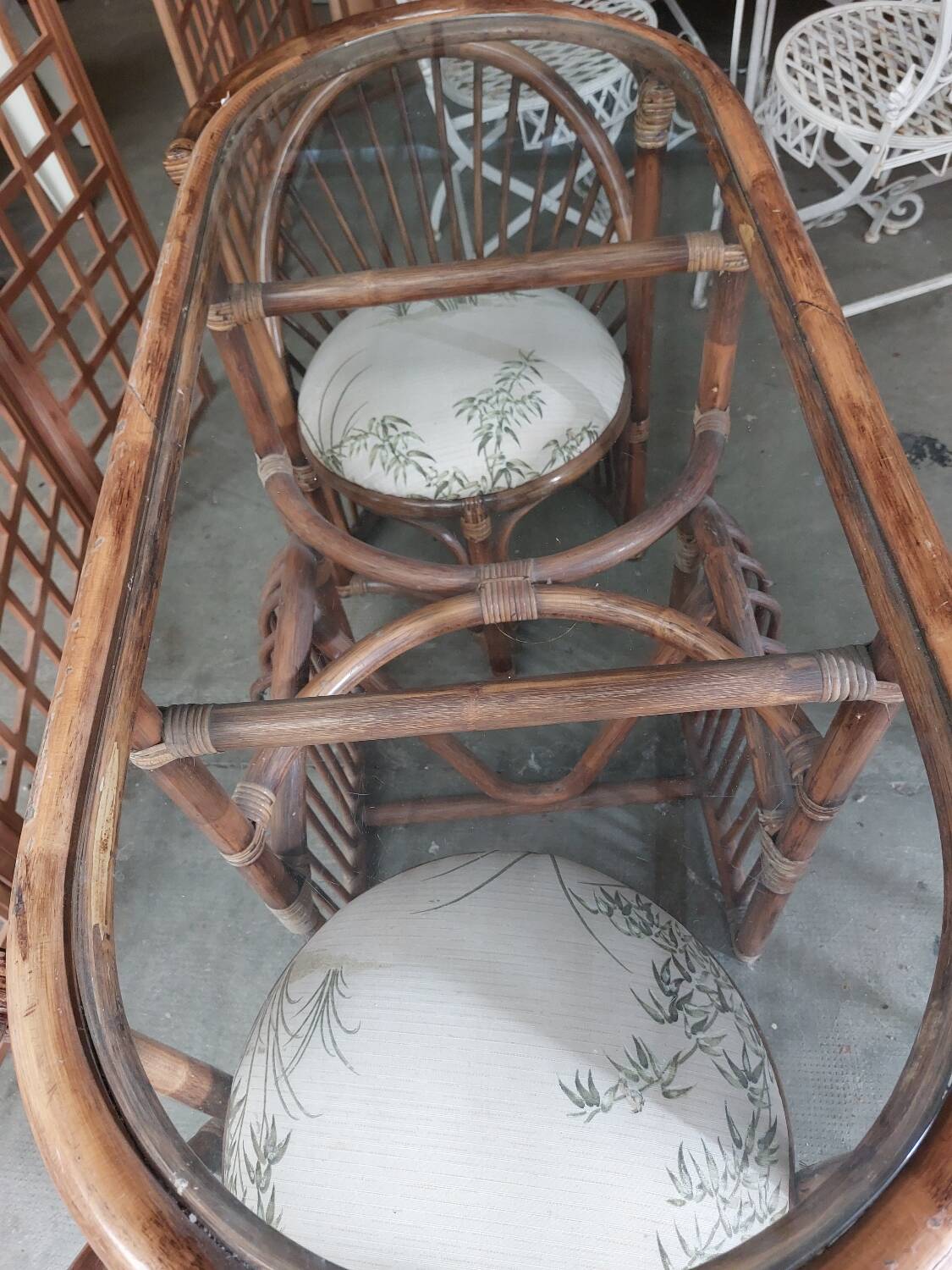 Vintage rattan garden furniture