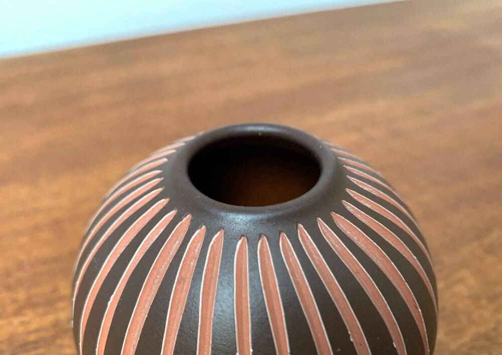 Wormser Terra-Sigillata pottery vase from Germany, mid-century, 1960s.