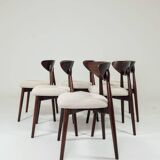 Dining chairs set of 6 heritage herringbone Beige linen