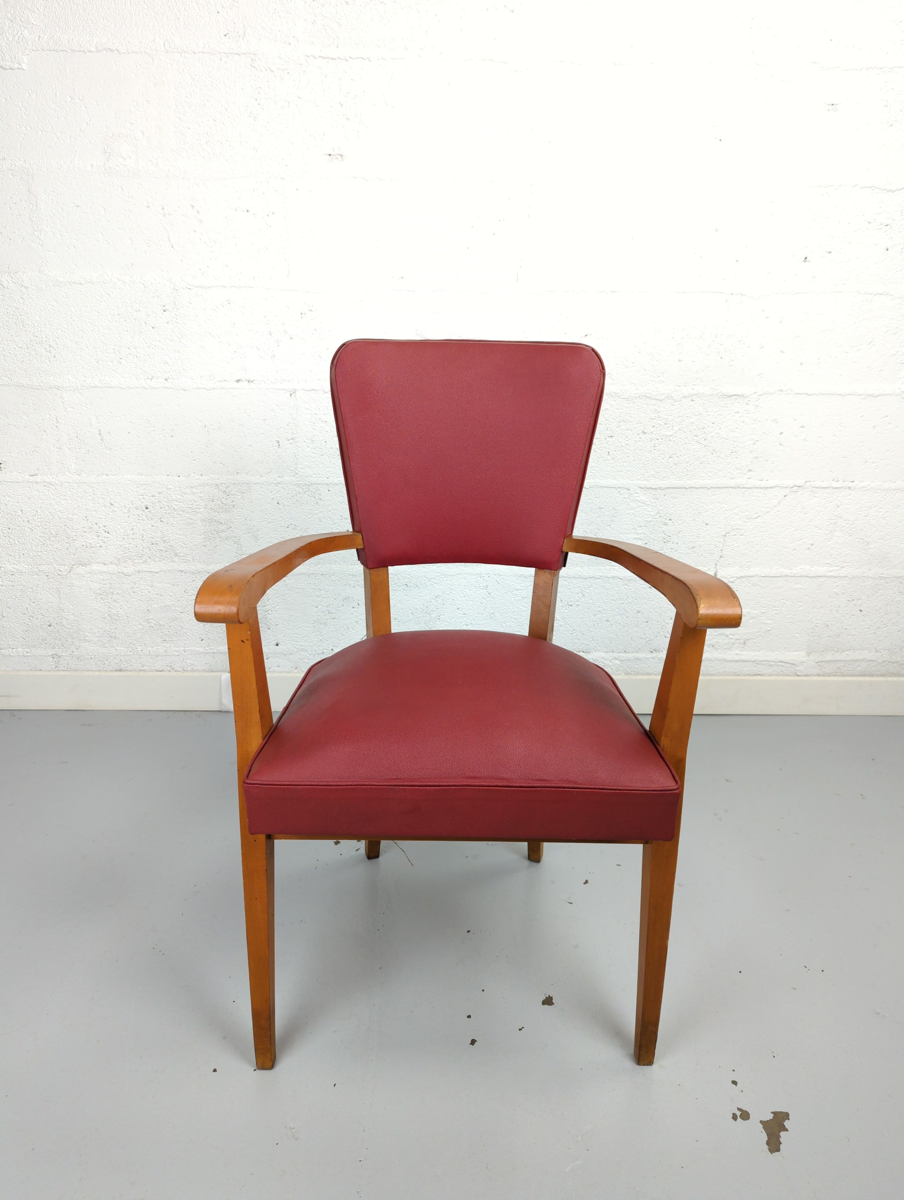 Vintage red bridge chair