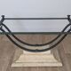 Wrought iron and glass coffee table