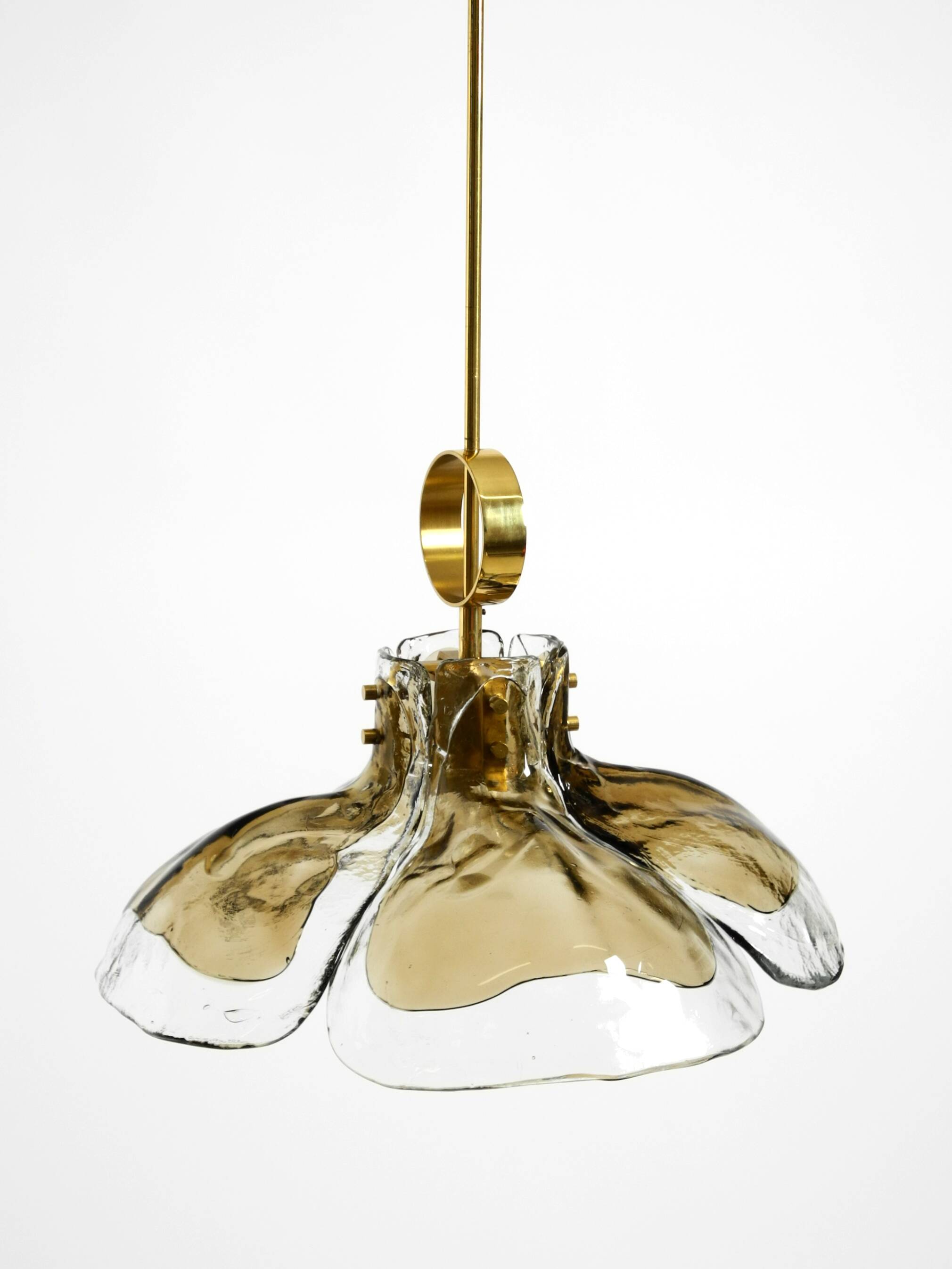 Beautiful 1960s J.T. Kalmar Franken heavy Murano glass floral ceiling lamp